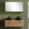 Best Wohnen Design Doppel-Waschtisch & Spiegelschrank - Crystoga (zweiteilig)