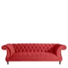 Wohnen Design Dreisitzer aus Samtvelours in Rot - Rosanna