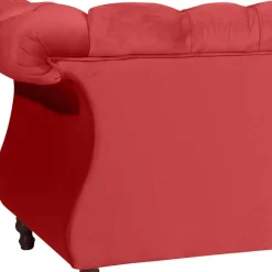 Wohnen Design Dreisitzer aus Samtvelours in Rot - Rosanna