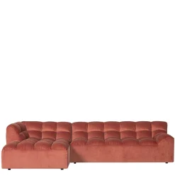 Best Wohnen Design Eckcouch in Apricot Samt - Meteora