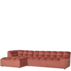 Best Wohnen Design Eckcouch in Apricot Samt - Meteora