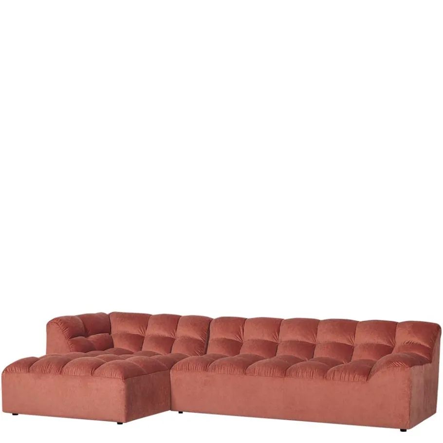 Best Wohnen Design Eckcouch in Apricot Samt - Meteora