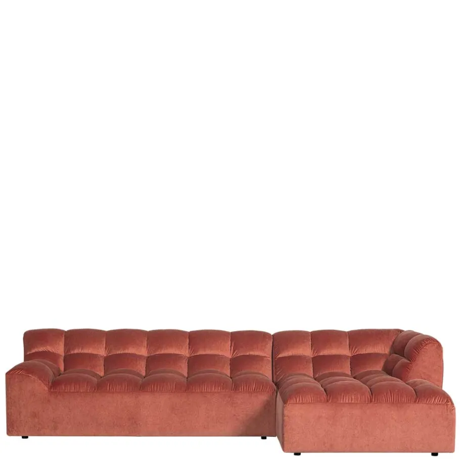 Best Wohnen Design Eckcouch in Apricot Samt - Meteora