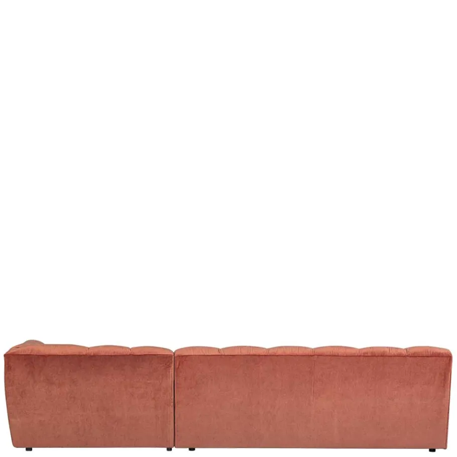 Best Wohnen Design Eckcouch in Apricot Samt - Meteora