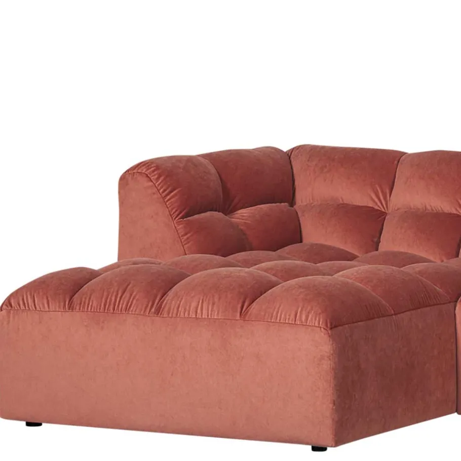 Best Wohnen Design Eckcouch in Apricot Samt - Meteora