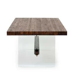 Wohnen Design Eiche Esstisch mit Glas Gestell - Ventida