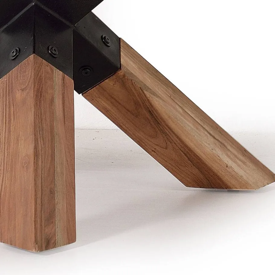 Wohnen Design Esstisch aus Akazienholz mit Metall - Venezia
