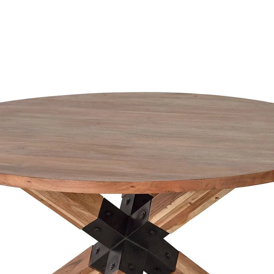 Wohnen Design Esstisch aus Akazienholz mit Metall - Venezia