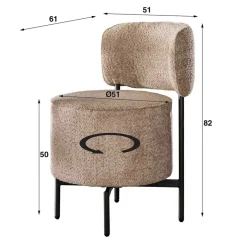 Online Wohnen Design Esszimmerstuhl in Beige Boucle - Lures