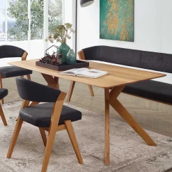 Discount Wohnen Design Esszimmertisch aus Wildeiche Natur geölt - Ovenciana
