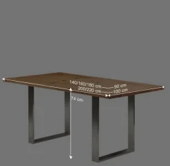 Discount Wohnen Design Esszimmertisch aus Wildeiche Naturkante - Sympatia