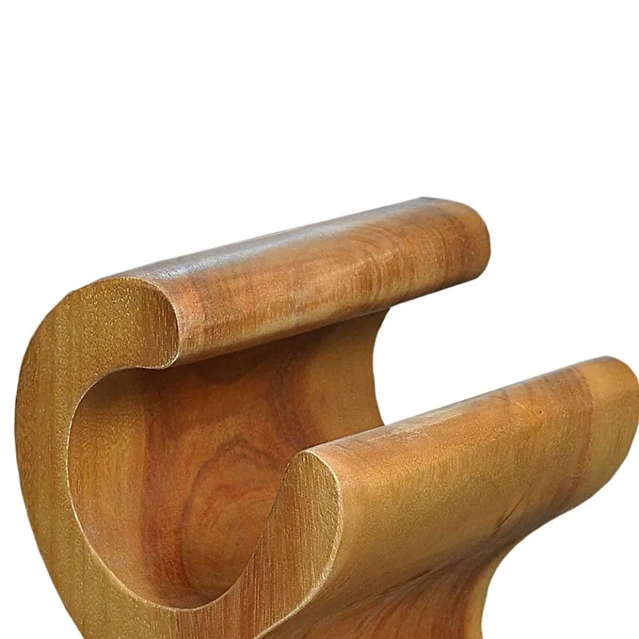 New Wohnen Design Flaschenregal aus Suar Massivholz - Teako