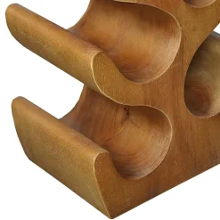 New Wohnen Design Flaschenregal aus Suar Massivholz - Teako
