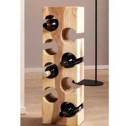 Best Wohnen Design Flaschenregal aus Mangobaum Massivholz - Yucata