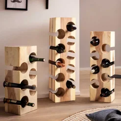 Best Wohnen Design Flaschenregal aus Mangobaum Massivholz - Yucata