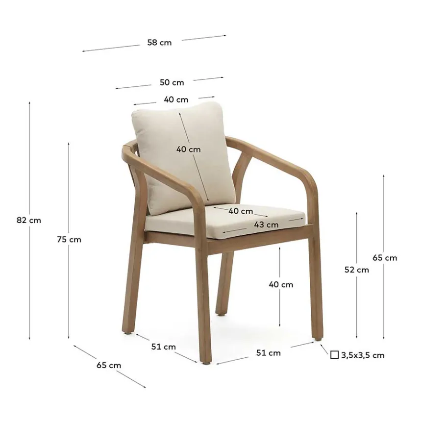 Online Wohnen Design Gartenstühle mit Armlehnen - Faneto (4er Set)