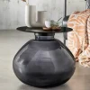 Online Wohnen Design Glas Beistelltisch in Schwarz - Idian