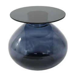 Online Wohnen Design Glas Beistelltisch in Schwarz - Idian
