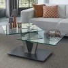 Outlet Wohnen Design Glas Couchtisch mit schwenkbarer Tischplatte - Exotica