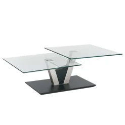 Outlet Wohnen Design Glas Couchtisch mit schwenkbarer Tischplatte - Exotica