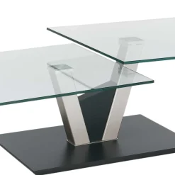 Outlet Wohnen Design Glas Couchtisch mit schwenkbarer Tischplatte - Exotica