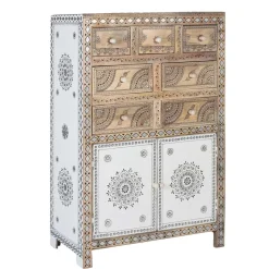 Best Wohnen Design Highboard aus Mangoholz reich verziert - Magie