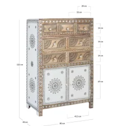 Best Wohnen Design Highboard aus Mangoholz reich verziert - Magie