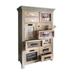 Outlet Wohnen Design Highboard aus Recyclingholz mehrfarbig - Andrass