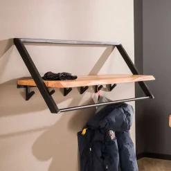 Best Wohnen Design Hängegarderobe aus Metall und Holz - Nics