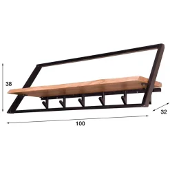 Best Wohnen Design Hängegarderobe aus Metall und Holz - Nics