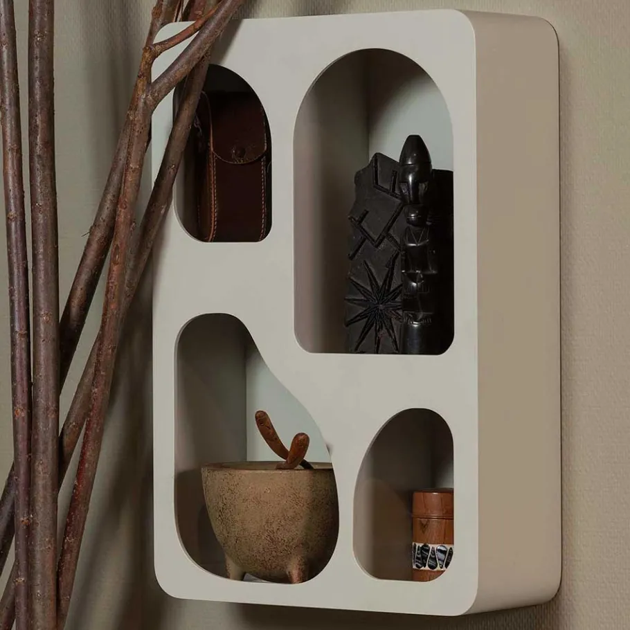 Outlet Wohnen Design Hängeregal in Hellgrau - Martinus