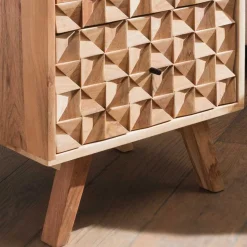 Online Wohnen Design Holz Nachtkommode aus Akazie - Liniavo