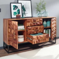 Best Wohnen Design Holz Sideboard mit Bügelgestell - Rusty