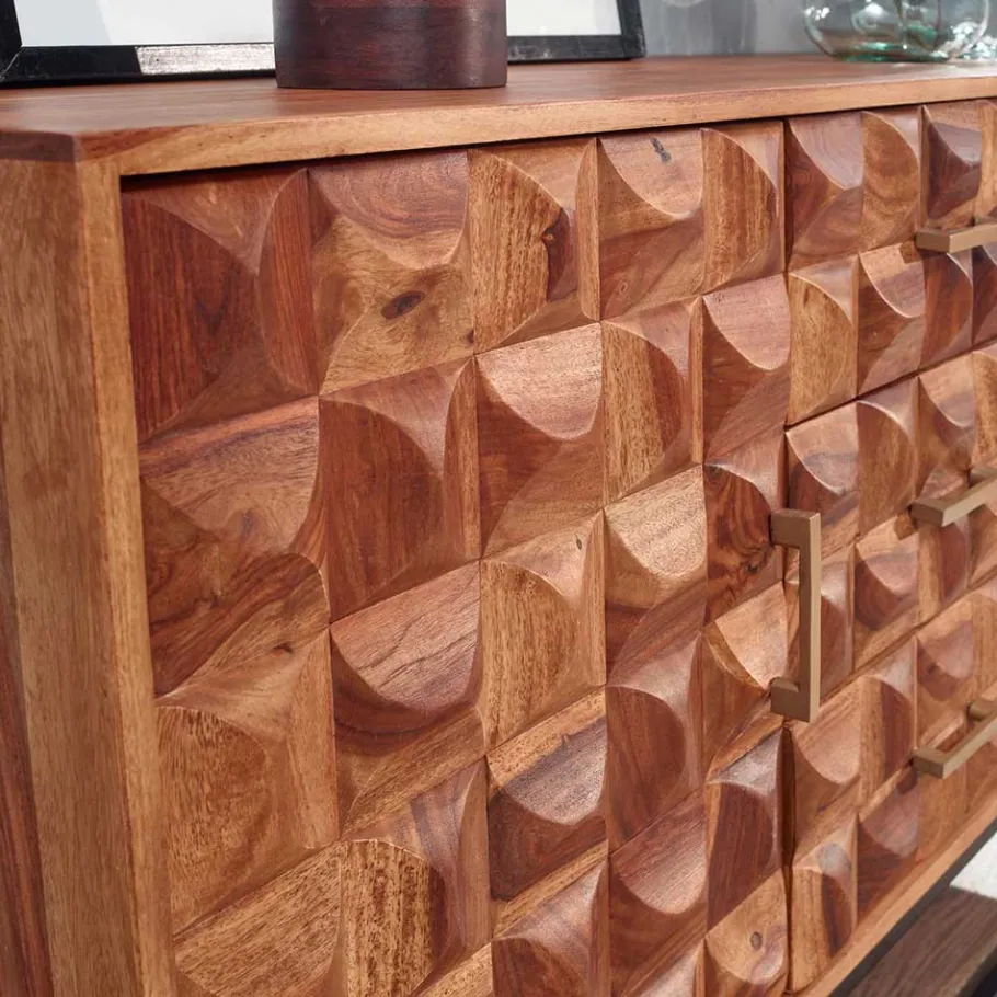 Best Wohnen Design Holz Sideboard mit Bügelgestell - Rusty