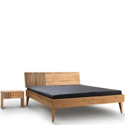 Wohnen Design Holzbett aus Wildeiche Massivholz - Manarola I