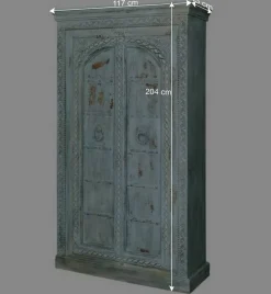 Wohnen Design Holzschrank in Türkis - Francys