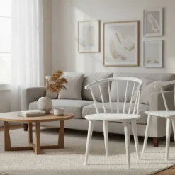 Wohnen Design Holz-Stuhl in Weiß - Cleveland (2er Set)