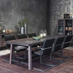 Discount Wohnen Design Holztisch aus Eiche dunkel lackiert und gebürstet - Vedraza