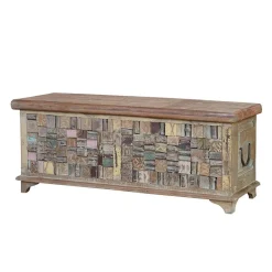 Discount Wohnen Design Holztruhe mit flachem Deckel - Gregoriana