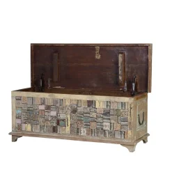 Discount Wohnen Design Holztruhe mit flachem Deckel - Gregoriana