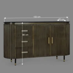 Clearance Wohnen Design Kombi-Kommode mit Marmorplatte - Hayato