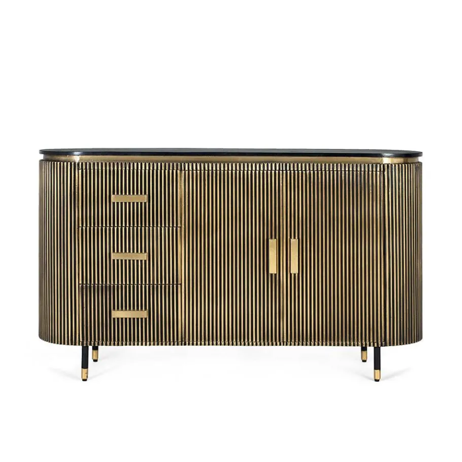 Clearance Wohnen Design Kombi-Kommode mit Marmorplatte - Hayato