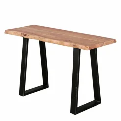 Outlet Wohnen Design Konsole Lussina mit Holzplatte Baumkante Akazie