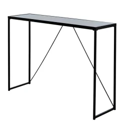 Wohnen Design Konsolentisch mit Schwarzglas Platte - Burano