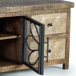 Hot Wohnen Design Lowboard mit Glas Metalltüren - Everton