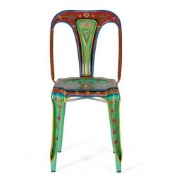 Online Wohnen Design Metallstühle Bunt - floral gemustert - Numento (2er Set)