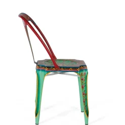 Online Wohnen Design Metallstühle Bunt - floral gemustert - Numento (2er Set)