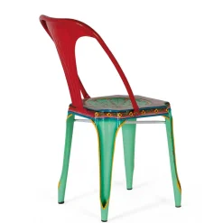 Online Wohnen Design Metallstühle Bunt - floral gemustert - Numento (2er Set)