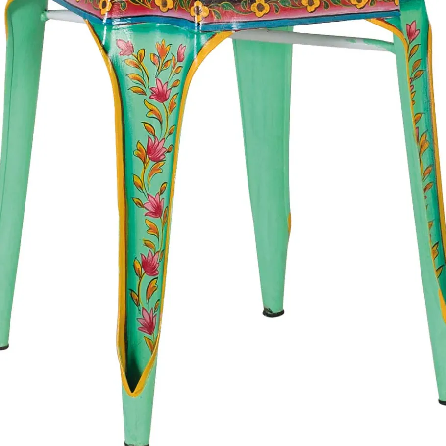 Online Wohnen Design Metallstühle Bunt - floral gemustert - Numento (2er Set)