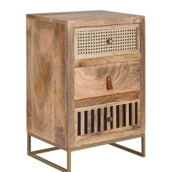 Online Wohnen Design Nachtkommode aus Holz & Rattan - Kanados